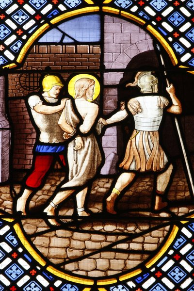 Kathedrale Saint-Corentin, Quimper Buntglas: Johannes der Täufer wird verhaftet, Quimper, Frankreich von Unbekannt