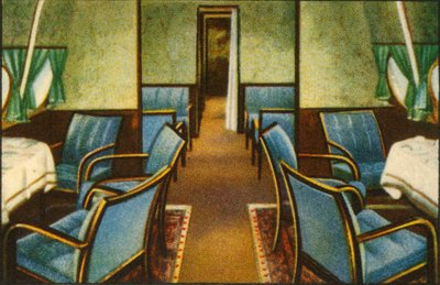 Salon an Bord des Dornier Do X Flugboots, 1920er Jahre, 1932 von Unbekannt