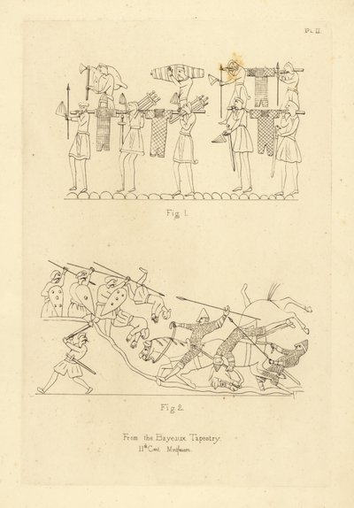 Sächsische und normannische Militärkleidung aus dem Teppich von Bayeux von Unbekannt