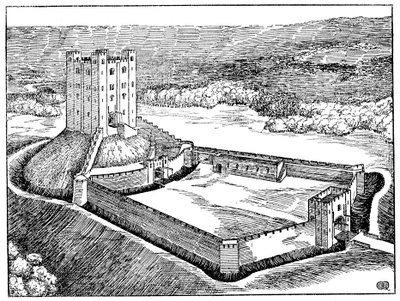 Schema einer normannischen Burg basierend auf Castle Hedingham, Essex, England von Unbekannt