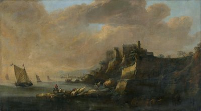 Meereslandschaft mit einer Burg von Unbekannt