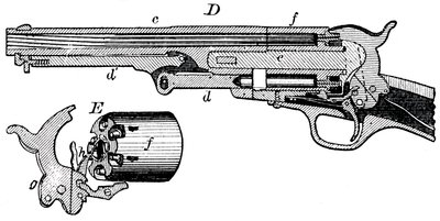 Schnittansicht des Colt-Revolvers von Unbekannt
