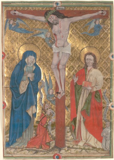 Einzelblatt aus einem Messbuch: Die Kreuzigung, ca. 1480 von Unbekannt