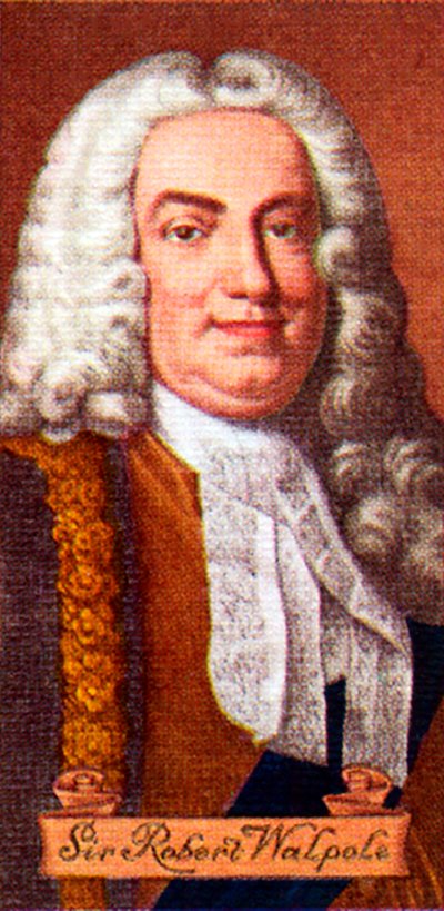 Sir Robert Walpole, aus einer Serie von Zigarettenkarten, 1935 von Unbekannt