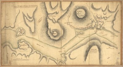 Skizze der Forts Clinton & Montgomery, gestürmt am 6. Oktober 1777 von den Truppen unter dem Kommando von Sir Henry Clinton, K.B., Generalleutnant der H. Maj. Streitkräfte und Oberbefehlshaber von New York und seinen Abhängigkeiten von Unbekannt