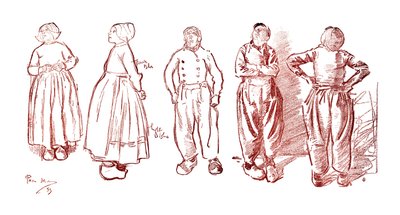 Skizzen in Volendam, Holland, 1900 von Unbekannt