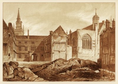 Südostansicht der Guildhall Chapel und Blackwell Hall, City of London, 1886 von Unbekannt