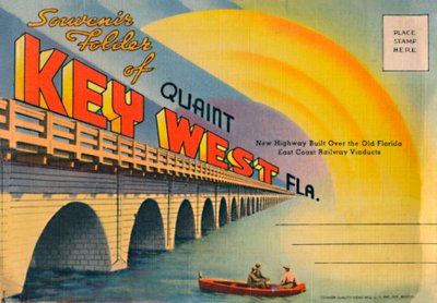 Souvenir-Mappe von malerischem Key West Fla. - Neue Autobahn, um 1940er von Unbekannt