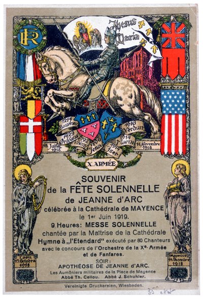 Souvenir eines Festes zu Ehren von Jeanne d