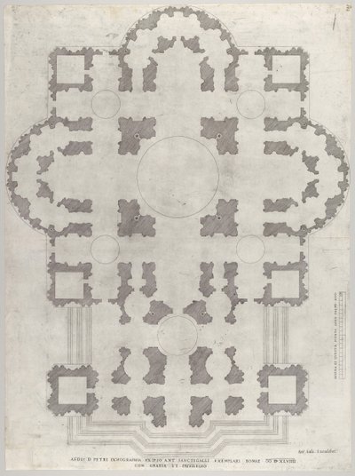 Speculum Romanae Magnificentiae: Plan von St. Peter, 1549 von Unbekannt