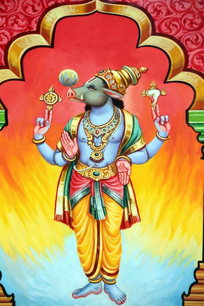 Sri Vadapathira Kaliamman Hindu-Tempel. Avatar von Vishnu. Varaha, 3. Inkarnation. Singapur von Unbekannt