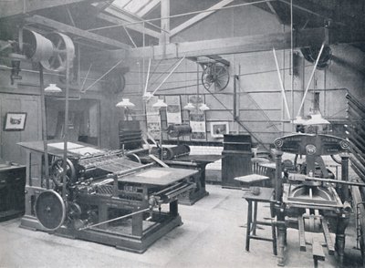 St. Bride Foundation School. Buchdruckmaschinenraum, 1917 von Unbekannt