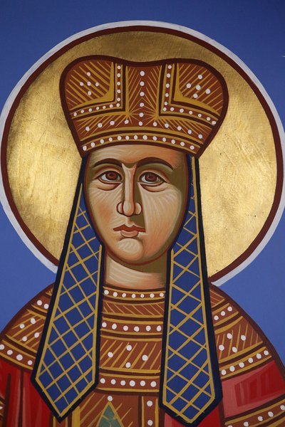Heilige Helena Fresko in der orthodoxen Kirche von Pedoulas, Zypern, 20150510, Pedoulas, Zypern von Unbekannt