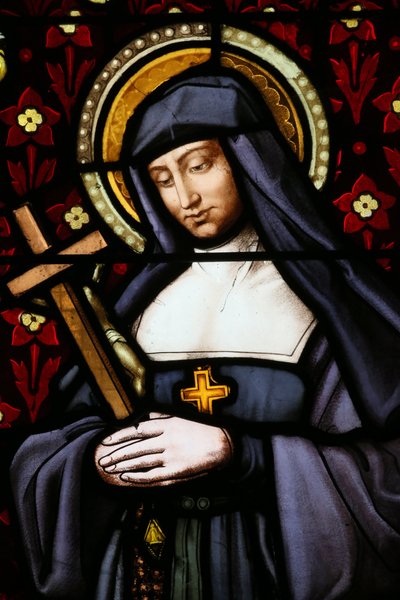 Sankt Paul Kirche. Buntglasfenster. Jane Frances de Chantal (Jeanne de Chantal, Jeanne Francoise Fremyot de Rabutin, Baronesse de Chantal) von Unbekannt