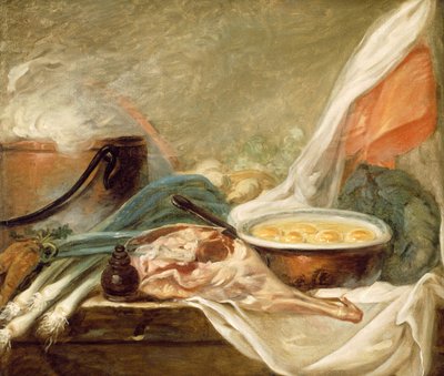 Stillleben mit Eiern und einem Hammelbein, 1780-90 von Unbekannt