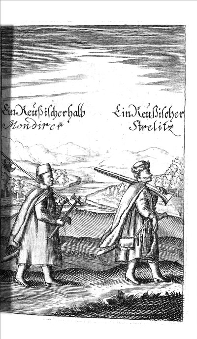 Streltsy aus Georg Adam Schleissing Derer beyden Czaaren in Reussland Iwan und Peter Alexewiz, 1693 von Unbekannt