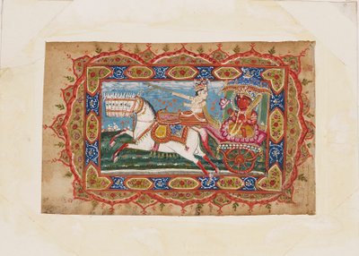 Surya, der Sonnengott, in einem von sieben Pferden gezogenen Wagen, frühes 19. Jahrhundert von Unbekannt