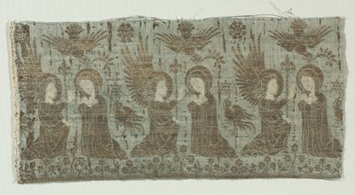Textilfragment mit der Verkündigung, 1370-1400 von Unbekannt