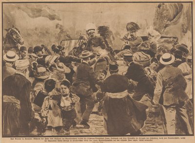 Die Ermordung von Erzherzog Franz Ferdinand von Österreich und seiner Frau in Sarajevo, 28. Juni 1914 von Unbekannt