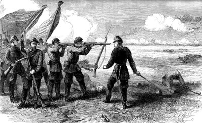 Die Schlacht von Bull Run, Virginia, 1861 um 1880 von Unbekannt