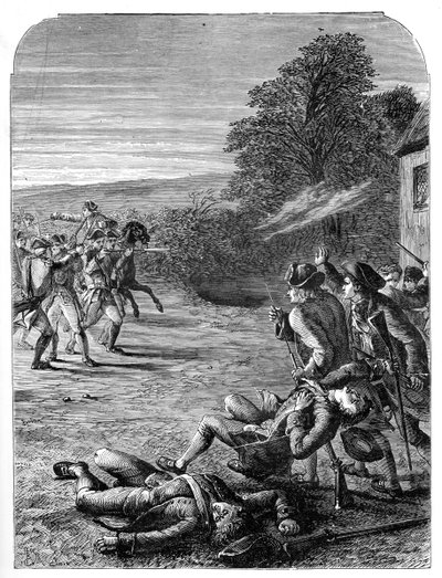 Die Schlachten von Lexington und Concord, 19. April 1775 von Unbekannt