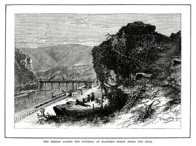 Die Brücke über den Potomac bei Harpers Ferry, West Virginia, USA, 1877 von Unbekannt