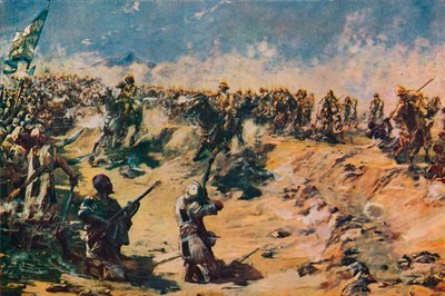 Der Angriff der 21. Lanzenreiter bei Omdurman, 1898, 1906 von Unbekannt