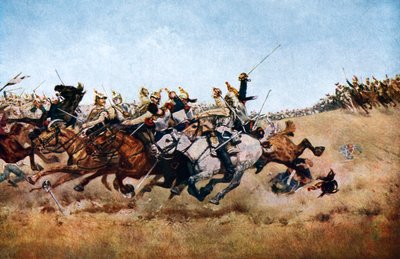 Der Angriff der Kürassiere bei Rezonville, 1870, um 1920 von Unbekannt