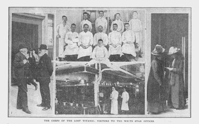 Die Köche der verlorenen Titanic und Besucher der White Star Büros, 20. April 1912 von Unbekannt