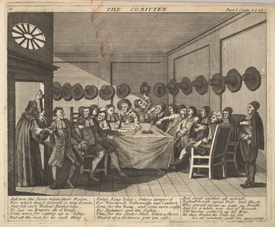 Das Komitee, Platte 10: Illustrationen zu Samuel Butlers Hudibras, 1725-30 von Unbekannt