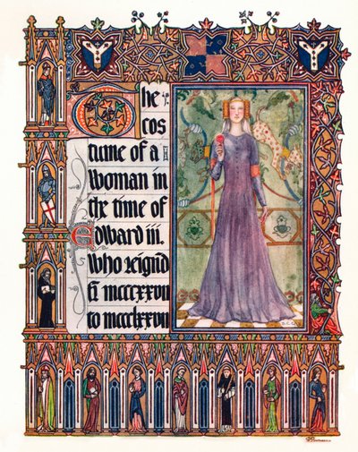 Das Kostüm einer Frau zur Zeit von Edward III., um 1353 von Unbekannt