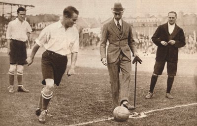 Der Herzog von York, Wohltätigkeitsfußballspiel, Tottenham Hotspurs und Corinthians, um 1921 von Unbekannt