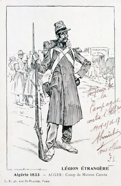 Die Französische Fremdenlegion, Maison Carrée, Algerien, 1833, 20. Jahrhundert von Unbekannt