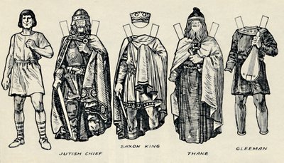 Die Galerie der britischen Kostüme: Wie die Menschen in anglo-sächsischen Zeiten gekleidet waren, um 1934 von Unbekannt