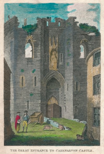 Der Große Eingang zum Caernarvon Castle, 1808 von Unbekannt