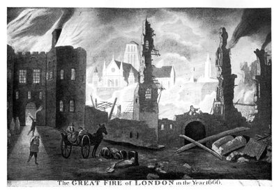 Der Große Brand von London im Jahr 1666, 19. Jahrhundert von Unbekannt