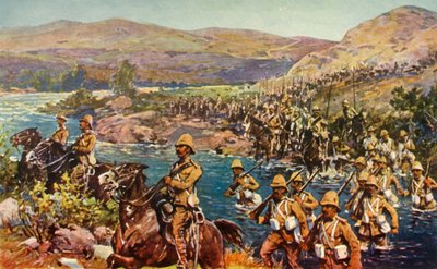 Die große Umgehungsbewegung - Überquerung des Riet, 1901 von Unbekannt
