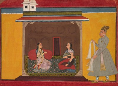 Die Heldin, die treu geliebt wird: Blatt aus einem Rasamanjari, ca. 1710 von Unbekannt