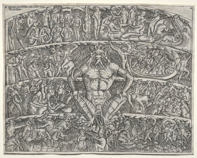 Die Hölle nach Dante, nach dem Fresko im Campo Santo in Pisa, 1400er Jahre von Unbekannt