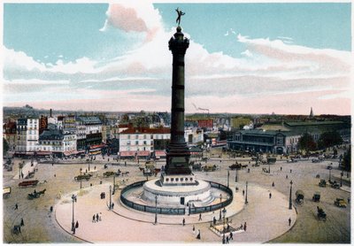 Die Julisäule auf dem Place de la Bastille, Paris, um 1900 von Unbekannt