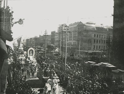 Der Mardi Gras Umzug in der Canal Street, New Orleans, USA, 1895 von Unbekannt