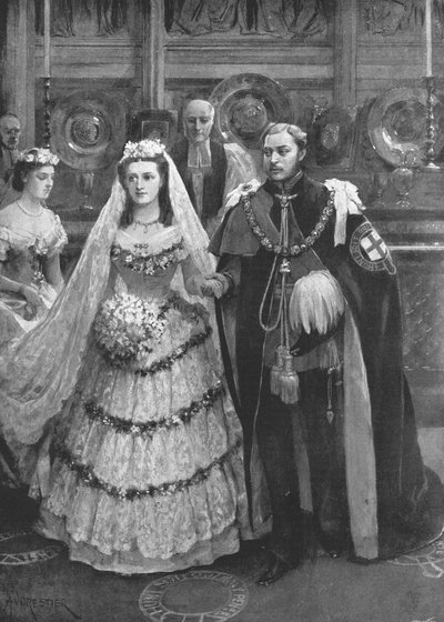 Die Hochzeit des Prinzen von Wales mit Prinzessin Alexandra von Dänemark, Windsor, 1863 von Unbekannt