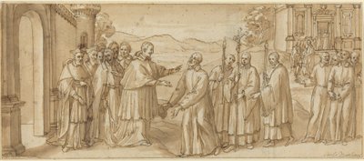 Das Treffen von San Carlo Borromeo und San Filippo Neri von Unbekannt