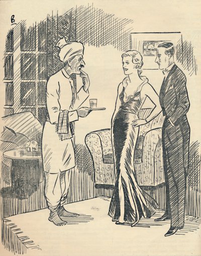 Die Memsahib lüftet ihr neu erworbenes Hindustani..., 1936 von Unbekannt