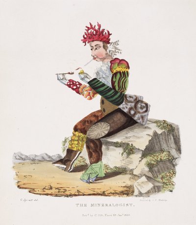 Der Mineraloge, handkolorierte Aquatinta von Unbekannt