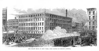 Die New Yorker Draft Riots, Second Avenue, New York City, 13-16 Juli 1863, 1872 von Unbekannt