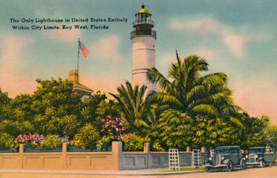 Der einzige Leuchtturm in den USA, der vollständig innerhalb der Stadtgrenzen liegt, Key West, Florida von Unbekannt