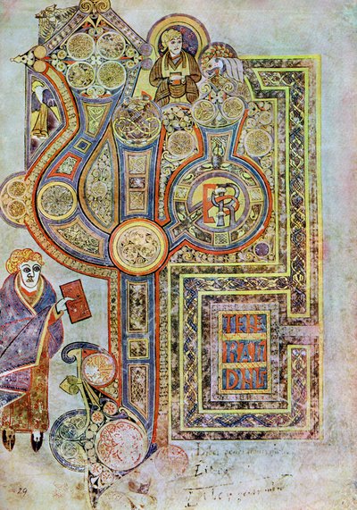 Die Eröffnungsworte des Matthäus-Evangeliums, 800 n. Chr., 20. Jahrhundert von Unbekannt