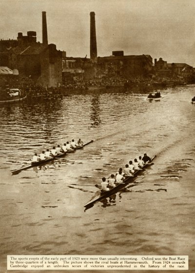 Das Oxford und Cambridge Bootsrennen, London, 1923 von Unbekannt