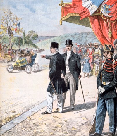 Der persische Schah Mozzafar al-Din Shah Qajar in Frankreich, 1902 von Unbekannt